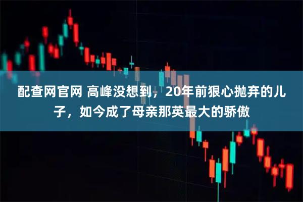 配查网官网 高峰没想到，20年前狠心抛弃的儿子，如今成了母亲那英最大的骄傲